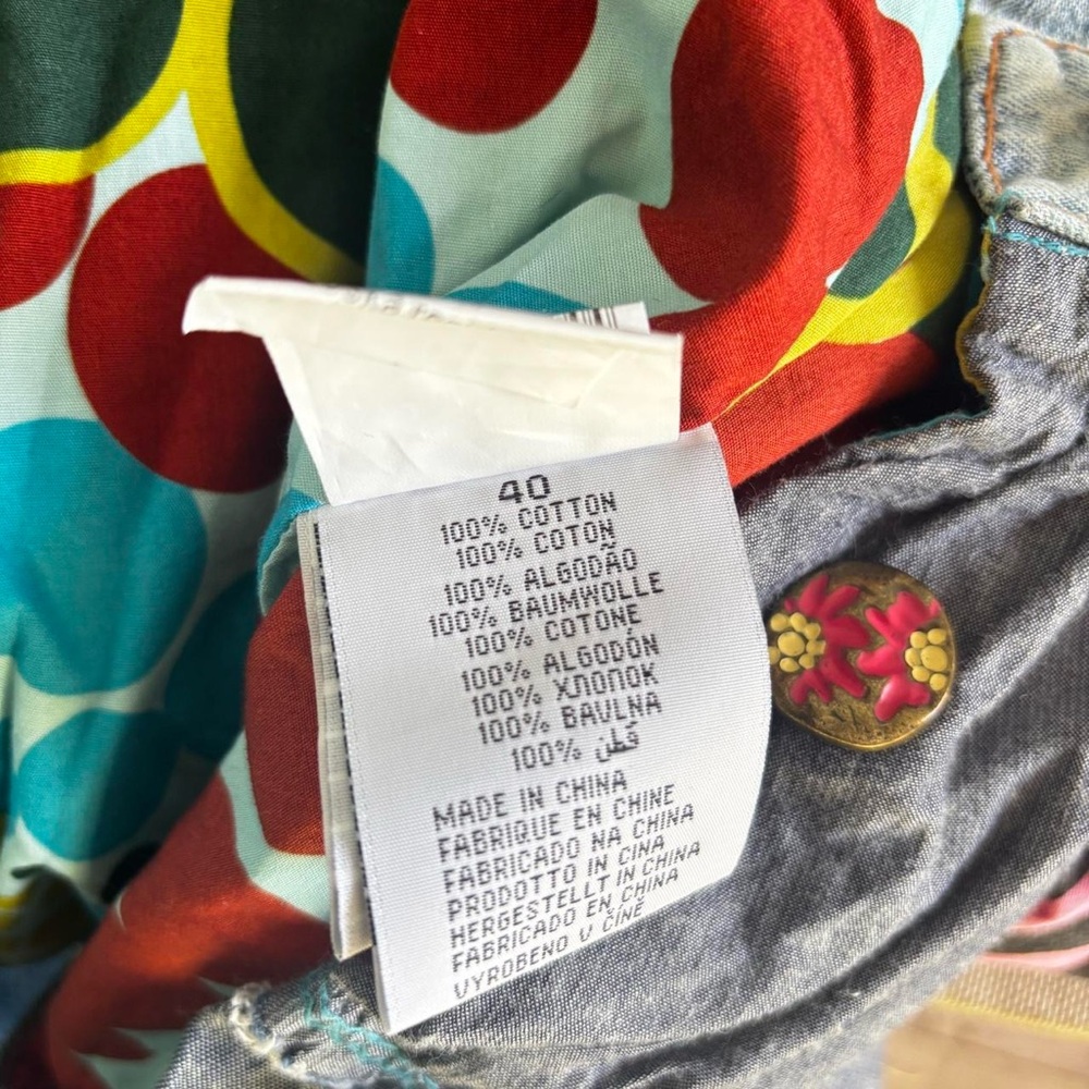 Vintage Desigual Denim Patchwork Assymetrical Flo… - image 8